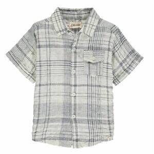 NEW ME & HENRY boy's newport short sleeve shirt in grey and white